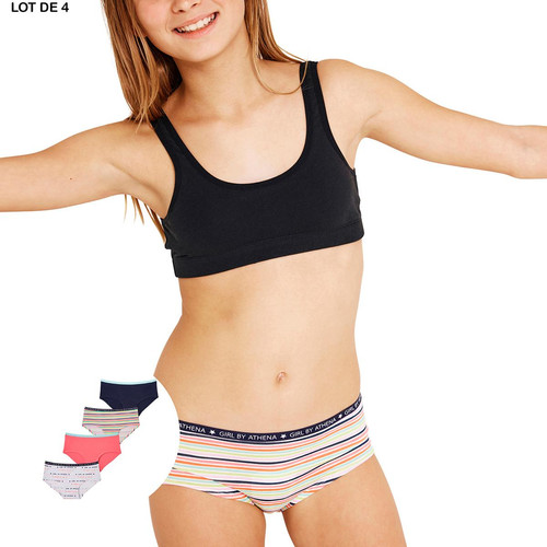Athéna - Lot de 4 culottes Girl Maxi Format by   Fille - Promos vêtements fille