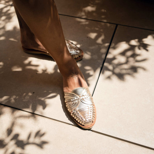 Mapache - Sandales tressées SONORA champagne - Les chaussures femme